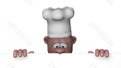 chef on blank white sign