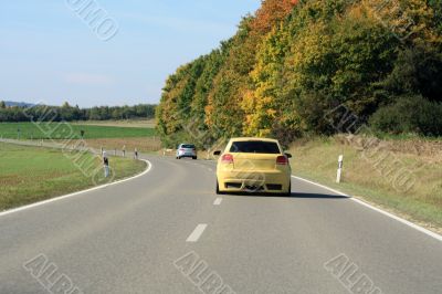 car driving on the road
