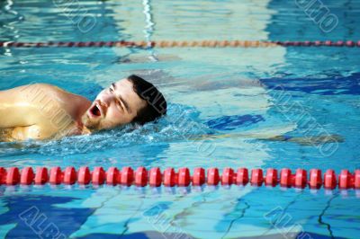 man swimming