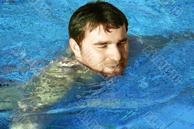 young man in water
