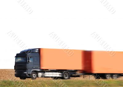 truck moving on a highway