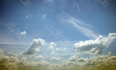  blue sky-white clouds