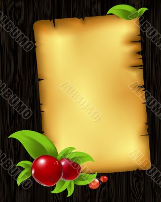  paper with leaves and berry
