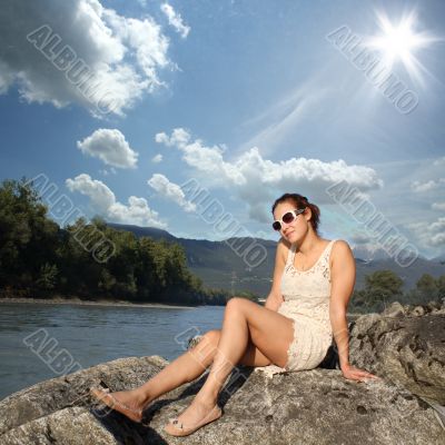 woman on sea
