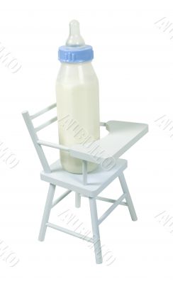 Baby Bottle in a High Chair