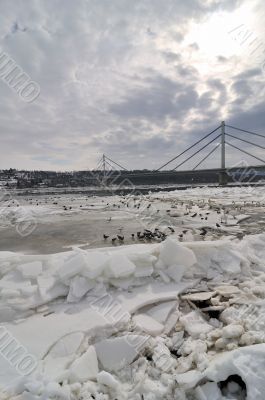 Ice on river