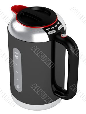 Black kettle with red contour