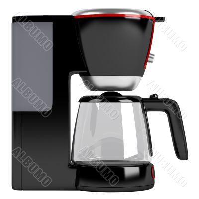 Cofee machine with red contour 