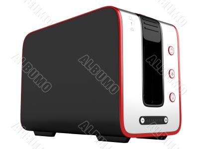 Toaster with red contour