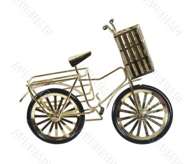 Golden Bicycle with Basket