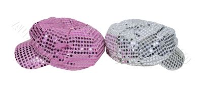Pink and Silver Sparkle Caps