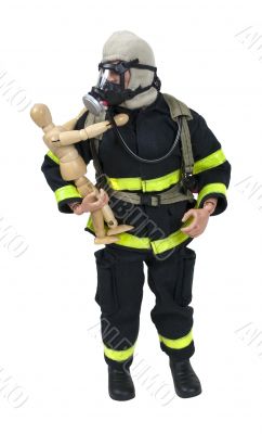 Fireman Holding a Child