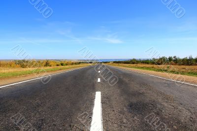 Summer landscape with road and sky
