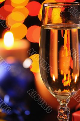 Wineglass with a champagne
