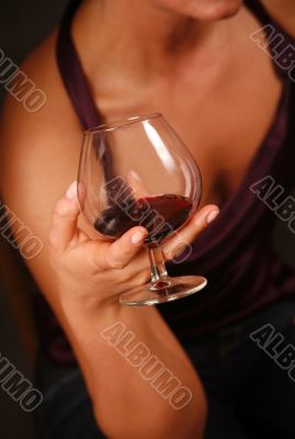 Glass with a red wine
