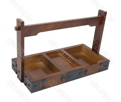 Wooden Tray with Metal Decorative Corners