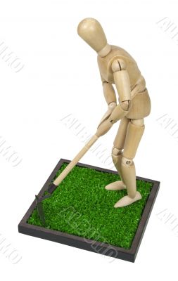 Using a Hoe on the Grass