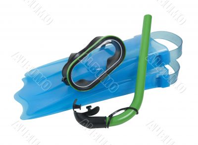 Swimming Goggles with Snorkel and Fins