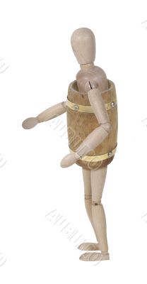 Wearing a Wooden Barrel 