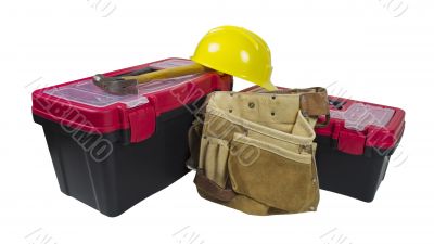 Toolboxes Tool Belt and Hard Hat