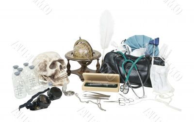 Vintge Medical Items on Desk