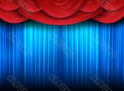 Modern curtains of a stage 