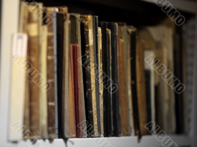 old books on the shelf