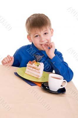 child with cake