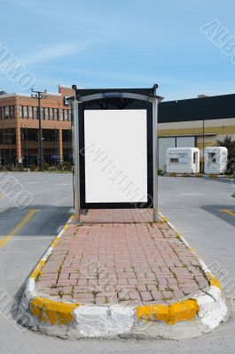 Blank bus stop billboard 