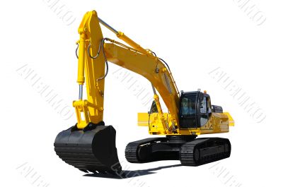 Background. Yellow bulldozer