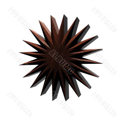 3d render of wooden star. 