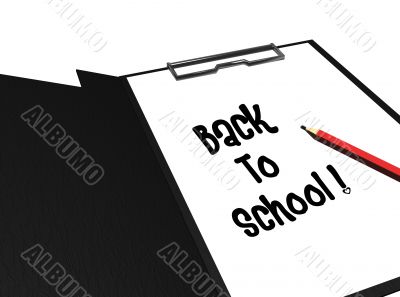 isolated notebook with back to school text