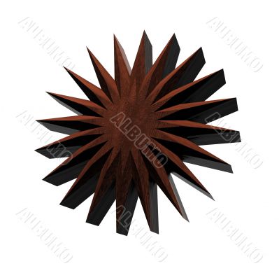 3d render of wooden star.