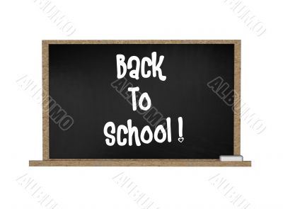 isolated blackboard with back to school text