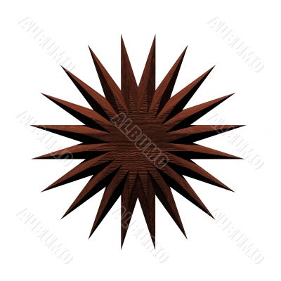 3d render of wooden star. 