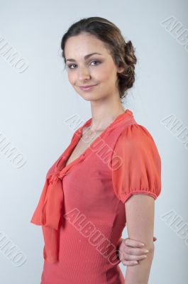 The girl in red dress