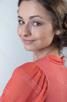 The girl in red dress