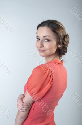 The girl in red dress