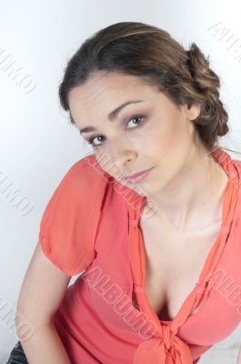 The girl in red dress