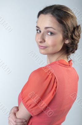 The girl in red dress