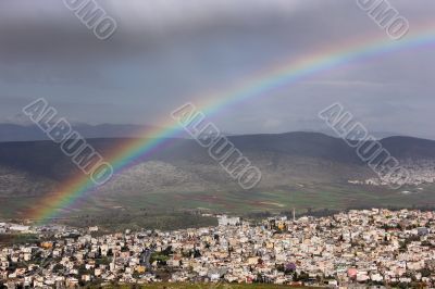 rainbow over the Arab village