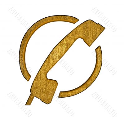 3D Golden Telephone Sign