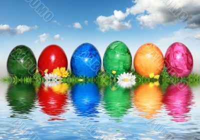 colored mix of eggs