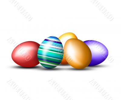 Happy Easter with colored eggs