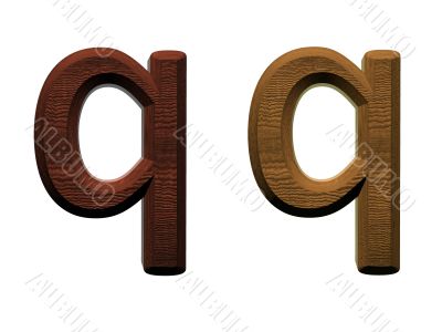 one letter of wooden alphabet.