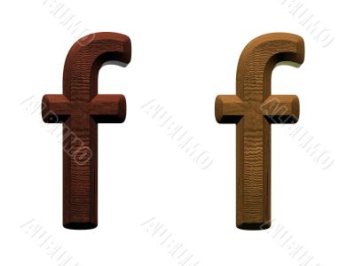 one letter of wooden alphabet.