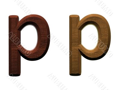 one letter of wooden alphabet.