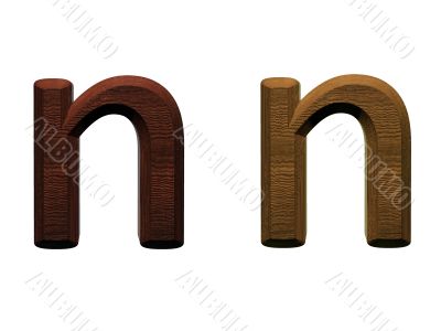 one letter of wooden alphabet.