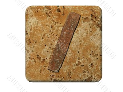 3d stone symbol on a white isolated background.  