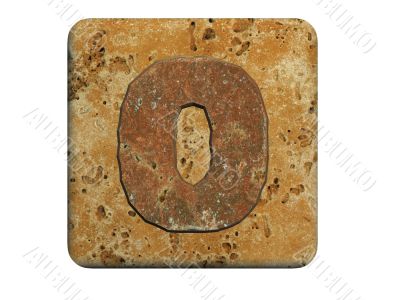 3d stone one number , on a white isolated background. 